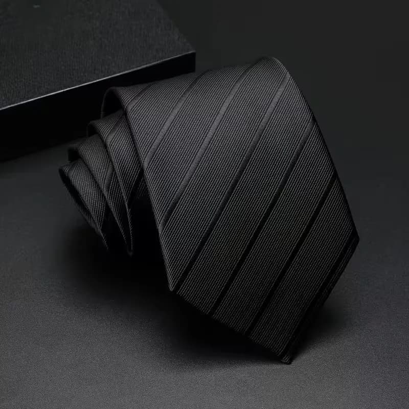 Classic black silk tie